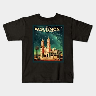 Aquismon San Luis Potosi Mexico Sunset Tourism Travel Vintage Poster Kids T-Shirt